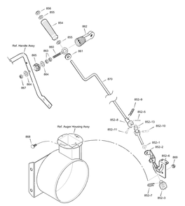 Chute Rod Diagram and Parts List for 627804X89D 2002 Briggs and Stratton Snow Blower